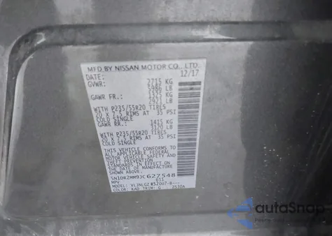 2018 Nissan Pathfinder Sl из США, поврежденный, VIN 5N1DR2MM9JC627548